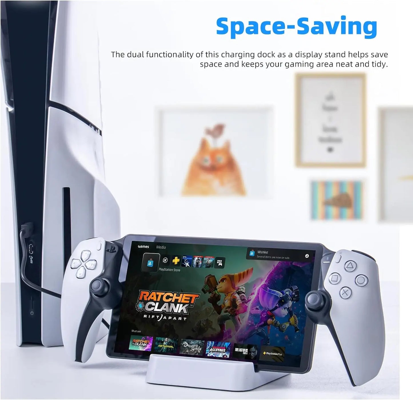 PS5 Portal Remote Player Charging Dock with Metal Base – Stand Charger Station
