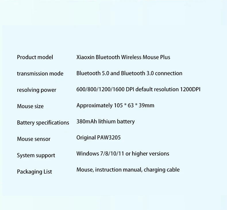 Lenovo Xiaoxin Plus Bluetooth Dual-Mode Silent Wireless Mouse – Rechargeable, 1600 DPI