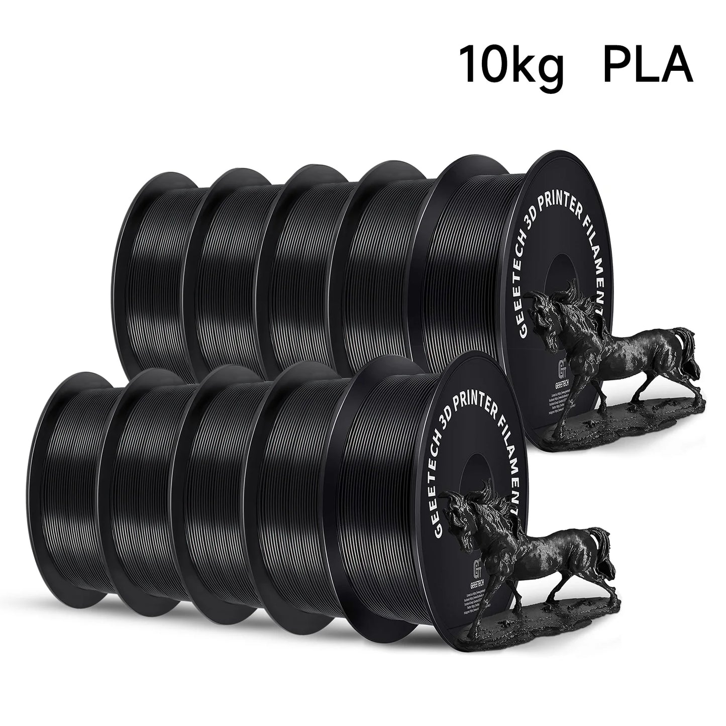 GEEETECH 3D Printer Filament – 10KG Box, 1.75mm Matte / PETG / Silk PLA / TPU / ABS, Safe Materials