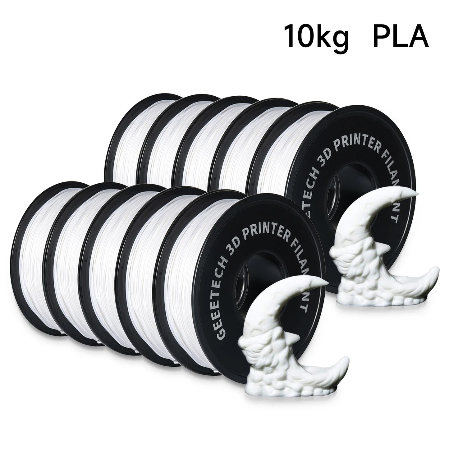 GEEETECH 3D Printer Filament – 10KG Box, 1.75mm Matte / PETG / Silk PLA / TPU / ABS, Safe Materials