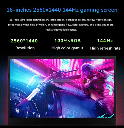 16.1" Gaming Laptop Intel i9-12900H NVIDIA RTX 3060 6G – 2.5K 144Hz RGB Windows 11 WiFi 6