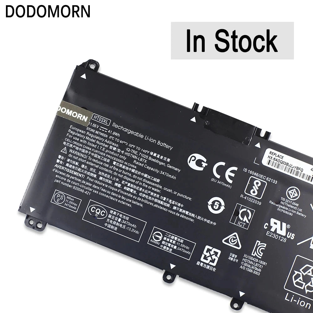 HP Laptop Battery HT03XL – 41.9Wh, 11.55V, 3-Cell, for Pavilion 14/15/17, X360, 15-DA/DB/DW/DY