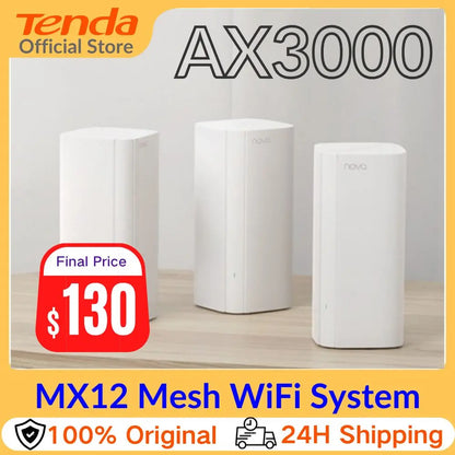 Tenda AX3000 WiFi 6 Mesh Router – EX/MX12 | 2.4G + 5GHz | Full Gigabit | Signal Repeater