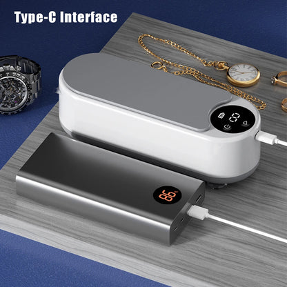 Ultrasonic Jewelry Cleaner Machine – Portable USB Rechargeable Cleaner for Rings, Necklaces & Glasses