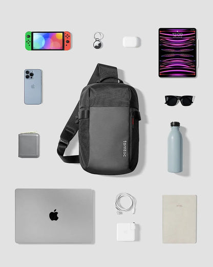 Airrniss 14" EDC Sling Bag – Minimalist Chest Crossbody Backpack for MacBook Pro M1/M2 A2779 A2442