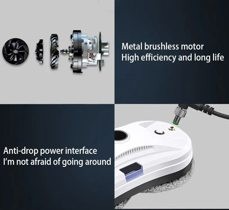 DIVEDEER Intelligent Window Cleaner Robot – Automatic Electric Window Washing Machine with EU Plug