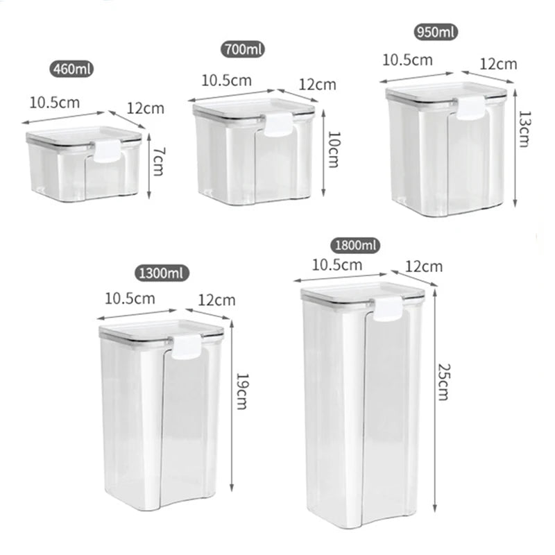 Airtight Kitchen Storage Jars | Moisture-Proof PET Containers 460ml–1800ml