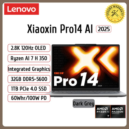Lenovo Xiaoxin Pro 16 2025 – AMD AI 7H 350, 32GB DDR5, 1/2TB SSD, 16" 2.8K OLED 120Hz, Windows 11
