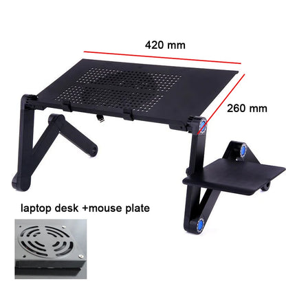 Adjustable Laptop Desk Stand with Cooling Fan – Ergonomic Lapdesk for Bed & Sofa