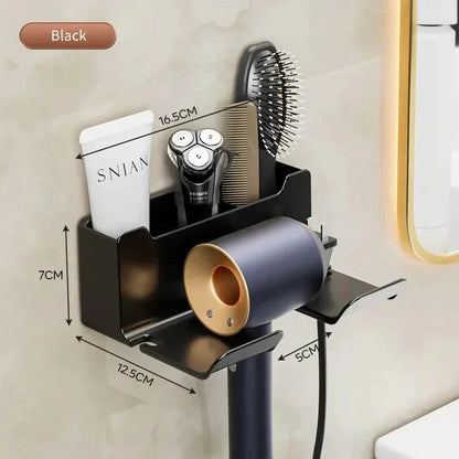 Wall-Mount Hair Dryer Holder with Suction Cup – No Drilling
