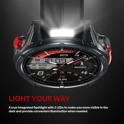 Ciberer Vertix Stratos 4 GPS Smart Watch – 1.43" AMOLED, Compass, Flashlight, 170+ Sports, 5ATM