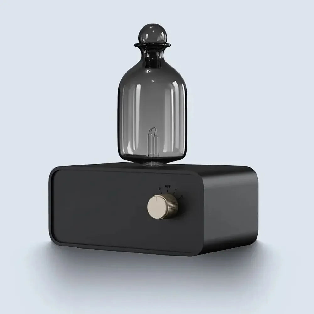 Professional Aromatherapy Nebulizer Diffuser — Wood & Glass, Waterless, 2600mAh Battery, Scent Machine