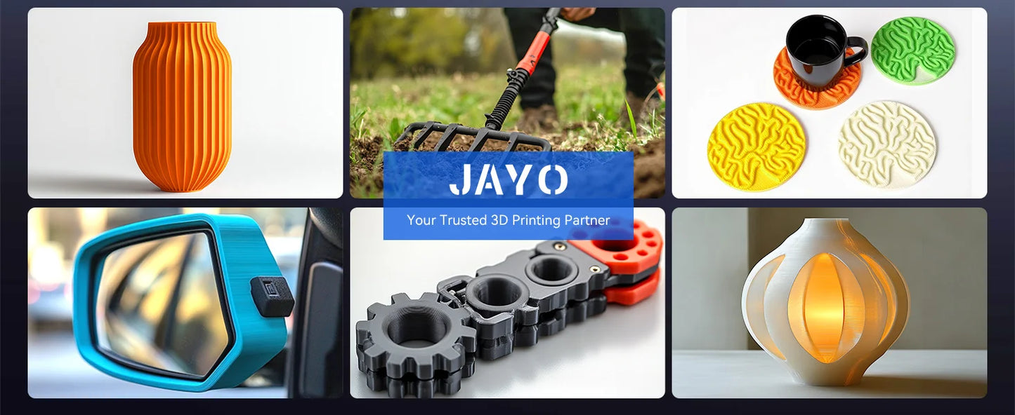 JAYO PETG/High Speed Matte PETG 3D Printing Filament 1.75MM Mix-Colors & No bubbles &Non-toxic For 3D Printer & Pen 3Rolls