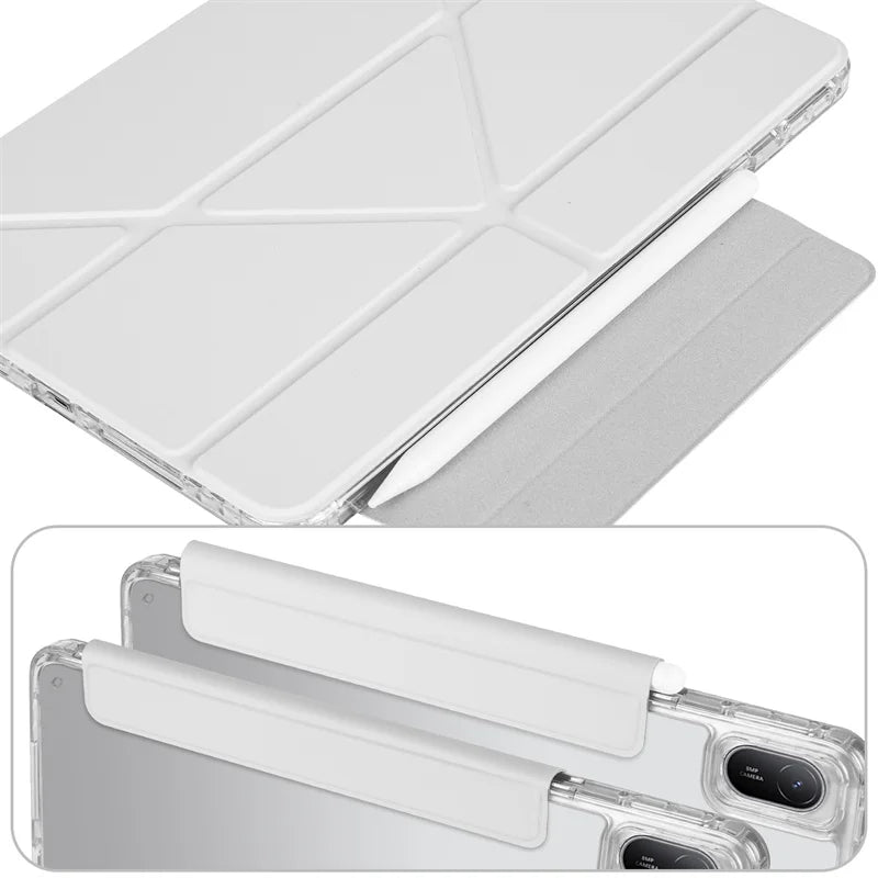 Huawei MatePad 11.5 2025 Smart Fold Case – Magnetic PU Leather + Acrylic Hard Back