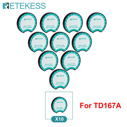 RETEKESS TD167A wireless restaurant calling system coaster pager for food trucks, cafés, and hotels, with buzzer and digital display.