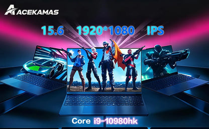Erilles 15.6" Gaming Laptop | Intel Core i9-10980HK | Win 11 | IPS FHD | WiFi 6 | Fingerprint | 16GB DDR4