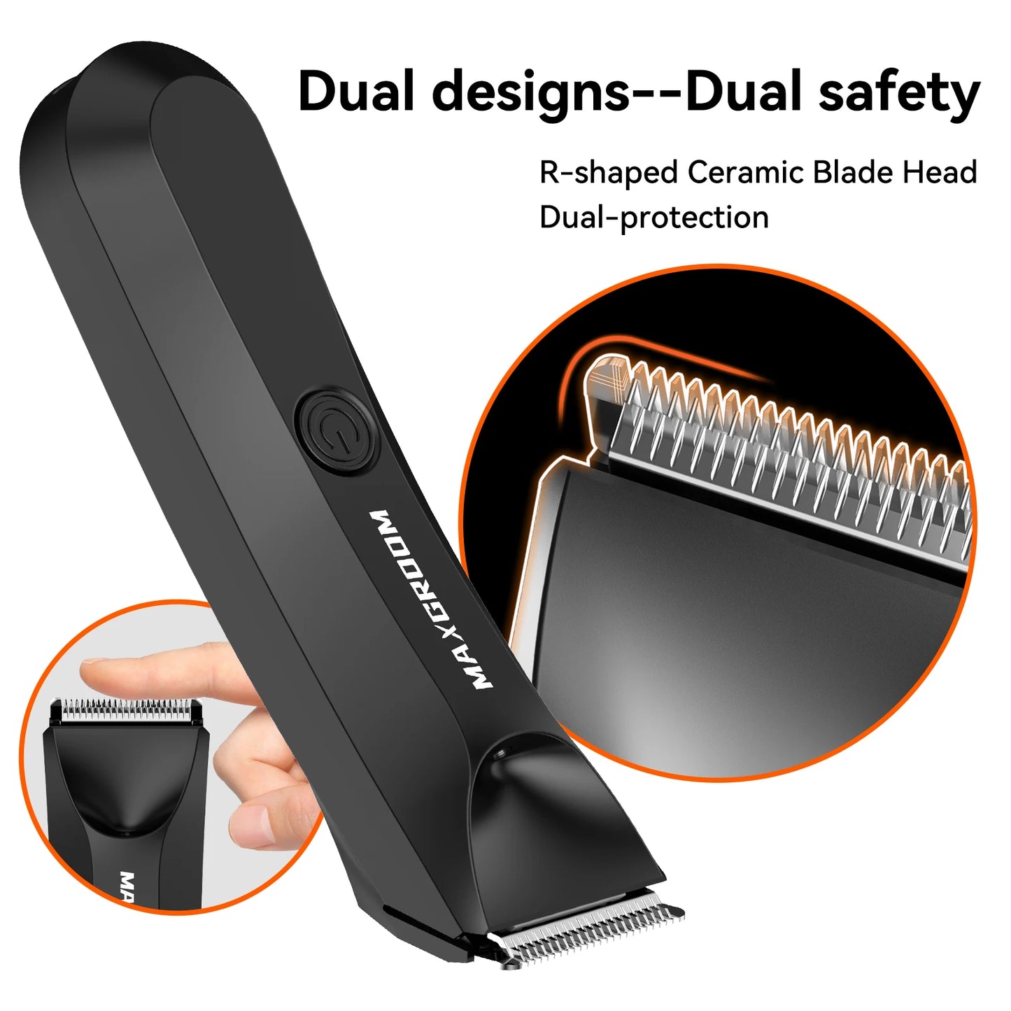MAXGROOM Body Hair Trimmer for Men | Groin & Pubic | Ceramic Blade | Waterproof Electric Razor