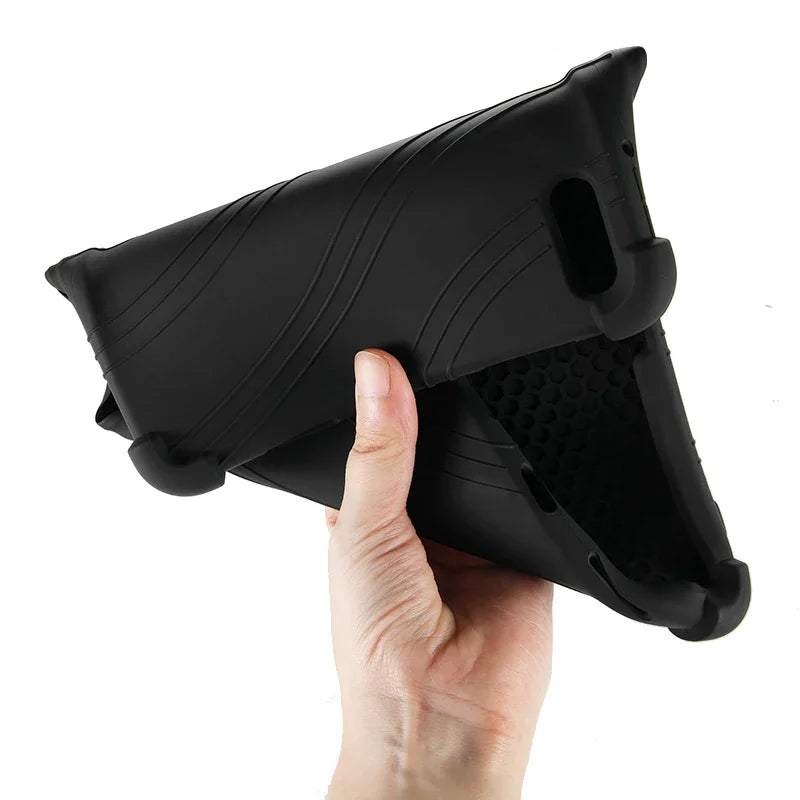 Shockproof silicone case for Huawei MatePad 10.4-inch tablet with stand feature, designed for protection and style.