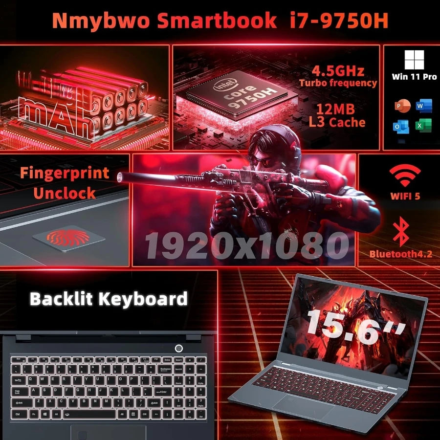15.6" Gaming Laptop | Intel i9-10980HK / i9-9880H / i7-9750H | Up to 32GB DDR4 | Up to 1TB SSD | IPS | Win 11