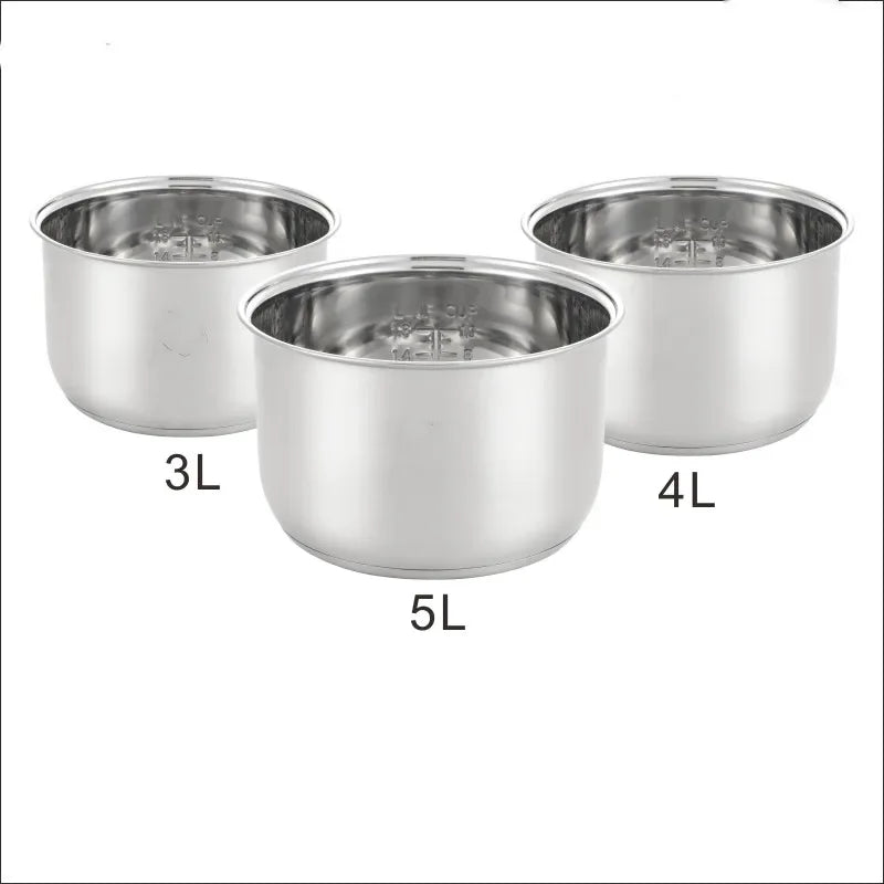 Stainless Steel 304 Rice Cooker Liner | 1.2L–8L | Compatible with Oxhaier, SKG & Universal Brands