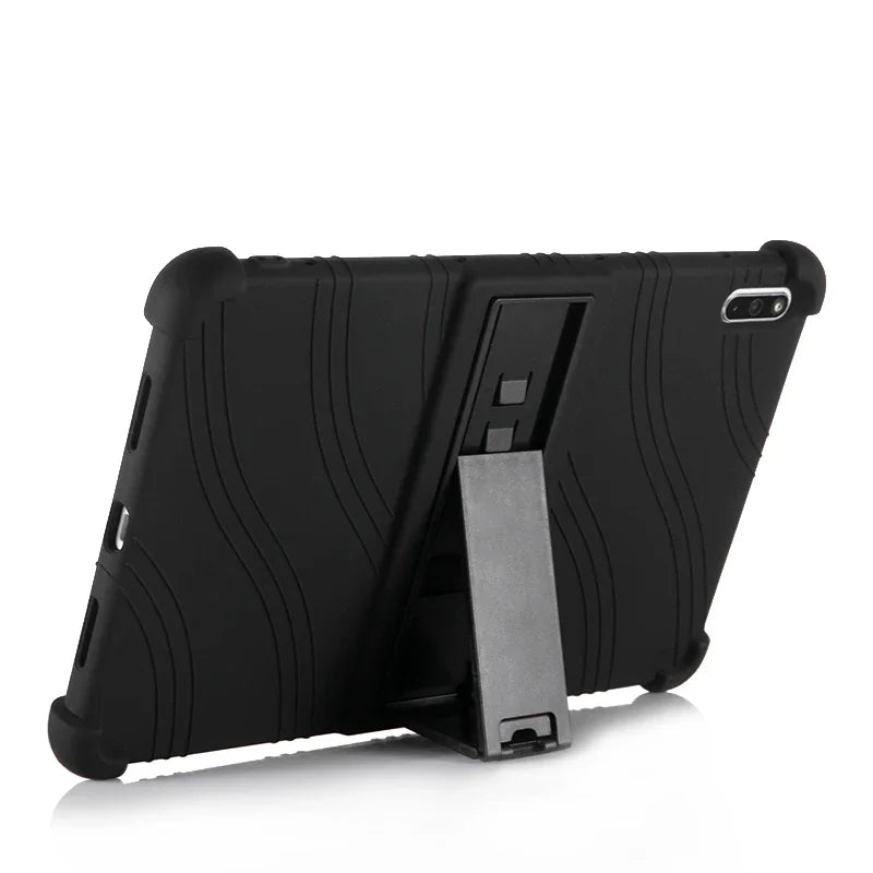 Shockproof silicone case for HUAWEI MatePad 10.4-inch tablet, R.E.D. Shopping protective stand cover in black
