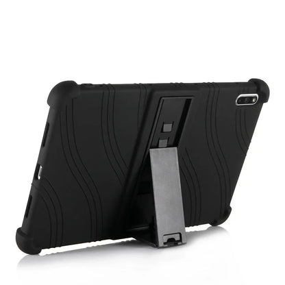 Shockproof silicone case for HUAWEI MatePad 10.4-inch tablet, R.E.D. Shopping protective stand cover in black