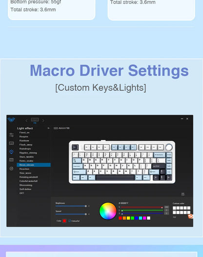 AULA F75 Mechanical Keyboard – 75% Layout, Tri-Mode (2.4G/BT/USB), RGB, Hot-Swap, PBT Keycaps
