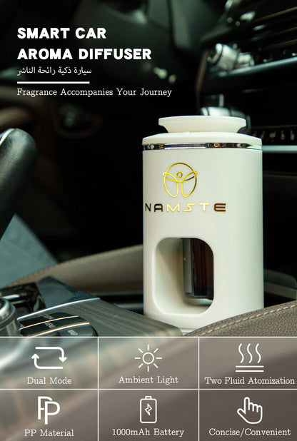 Namste Car Air Freshener 10ML | USB Charging | 7-Color Atmosphere Light | Hotel & Home Fragrance Diffuser