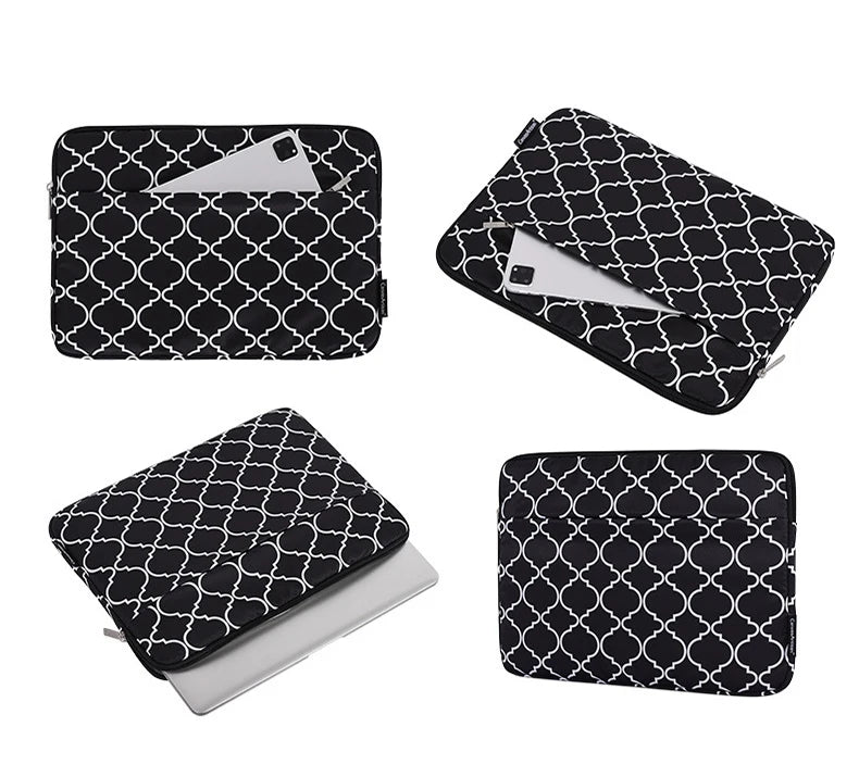Laptop Sleeve Bag 11–15.6 Inch – Canvas, Zipper, for MacBook, Lenovo, HP, Acer – Multiple Prints