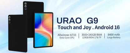 URAO G9L 11.5" Android 15 Tablet | 30GB RAM | 128GB+1TB | 2K IPS | 8400mAh | WiFi 6 | Widevine L1
