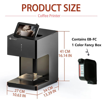 EVEBOT 3D Latte Art Coffee Printer – Automatic Beverage Food Selfie Printer, WiFi