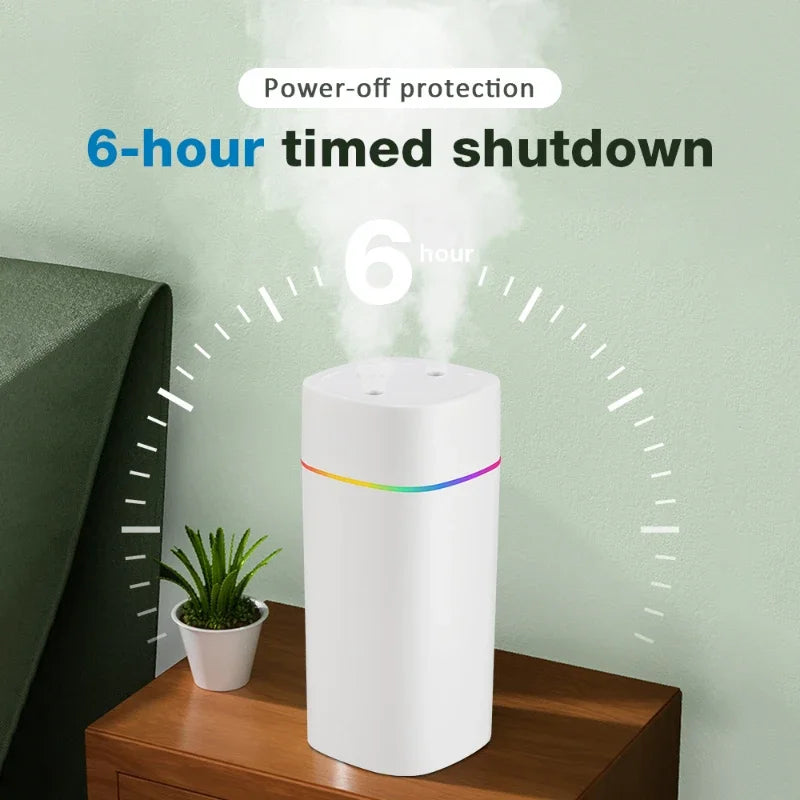 Air Humidifier Double Spray – Aromatherapy, Colorful LED, Heavy Fog, Mute