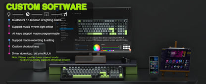 AULA F99 Pro 96% Gaming Keyboard – Tri-Mode BT5.0/2.4GHz/USB-C, Hot-Swap, 8000mAh, RGB