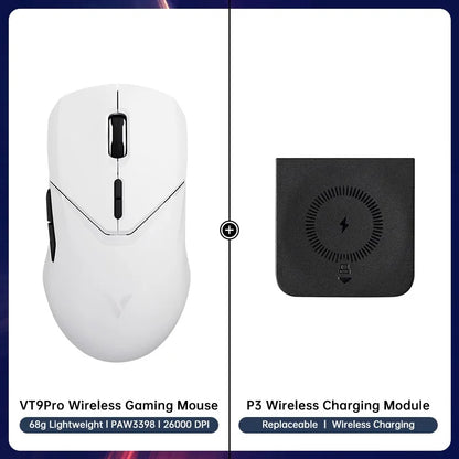 Rapoo VT9PRO Wireless Gaming Mouse – PAW3398, 68g, 26000DPI, Type-C, Programmable, Ergonomic