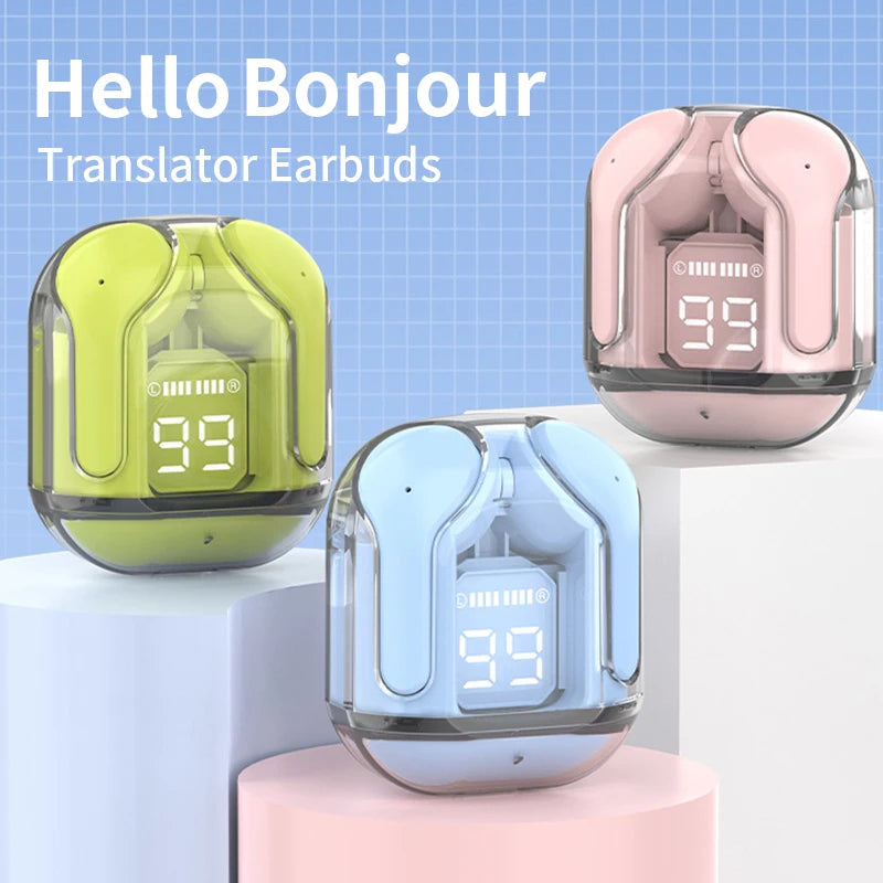 GREATWALL AI Translation Wireless Earphones – Bluetooth 5.3, Noise Reduction, HD Sound, Sport