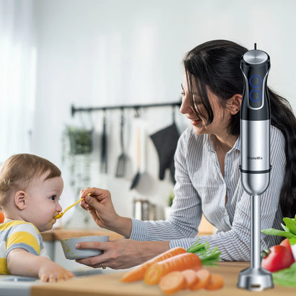 BioloMix 5-in-1 1500W Immersion Hand Blender – Stainless Steel Food Processor