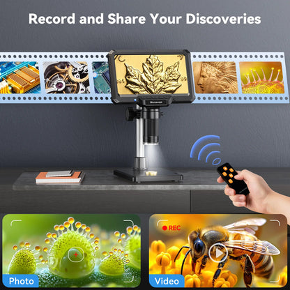 7" 1200X 16MP HD Electronic Digital Microscope – Camera for PCB, Phone & Coin Inspection