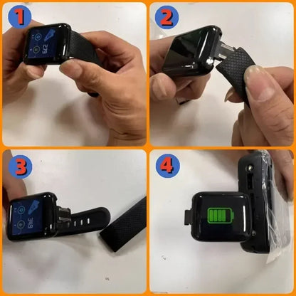 R.E.D. D18 Smartwatch with circular color screen, multi-sport modes, call and music control on a sleek wearable device.