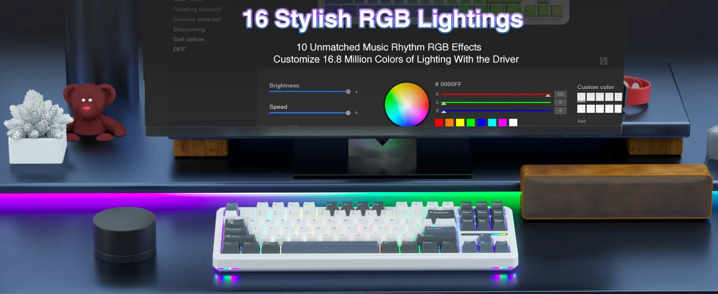AULA F87 Pro Tri-mode Mechanical Keyboard – 8000mAh, Hot-Swap, RGB, PBT, Gasket Mount