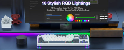 AULA F87 Pro Tri-mode Mechanical Keyboard – 8000mAh, Hot-Swap, RGB, PBT, Gasket Mount