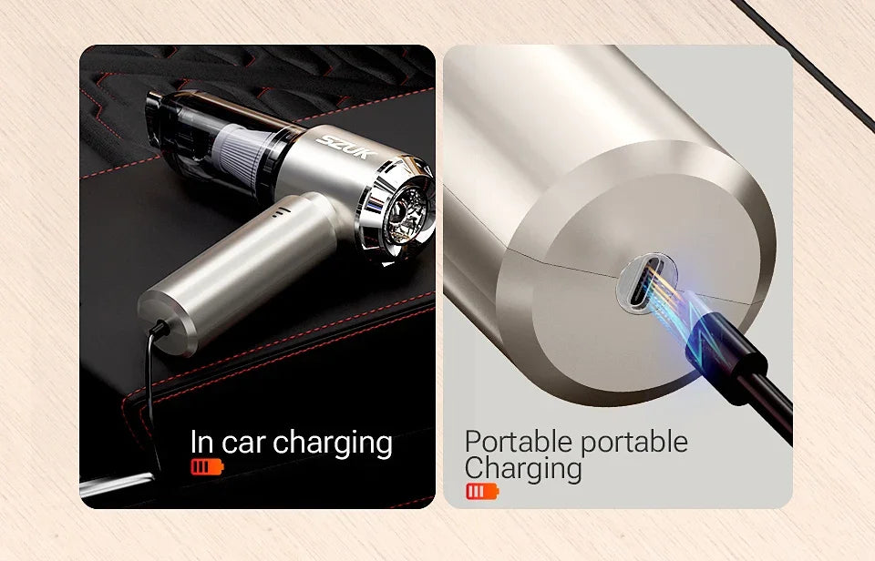 SZUK 18000Pa Mini Wireless Car Vacuum Cleaner – Powerful Portable Handheld Cleaner