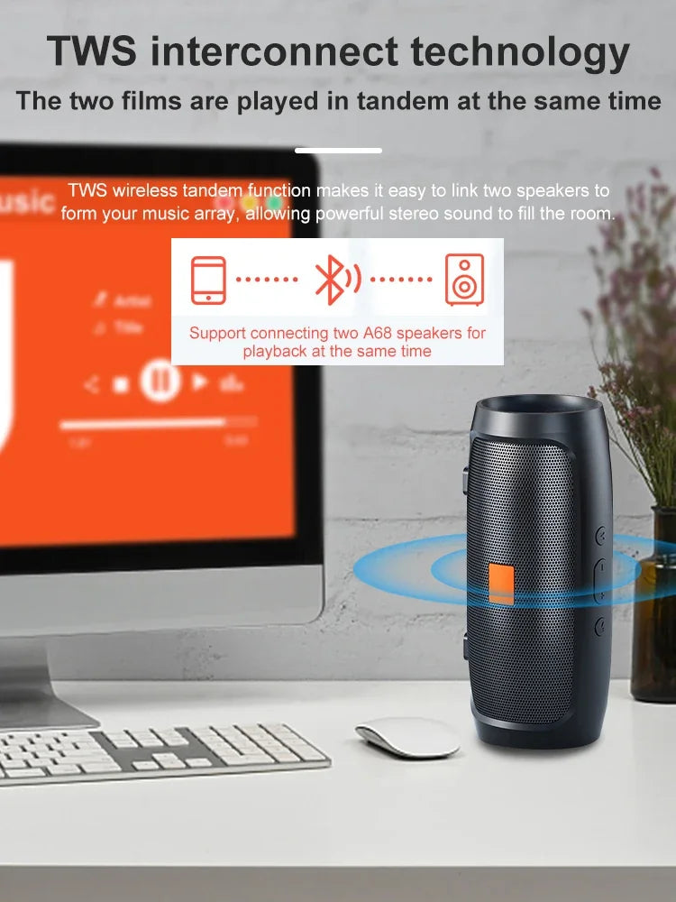 TF USB Bluetooth Portable Speaker – Dual Stereo Subwoofer, FM Radio, Voice Broadcasting