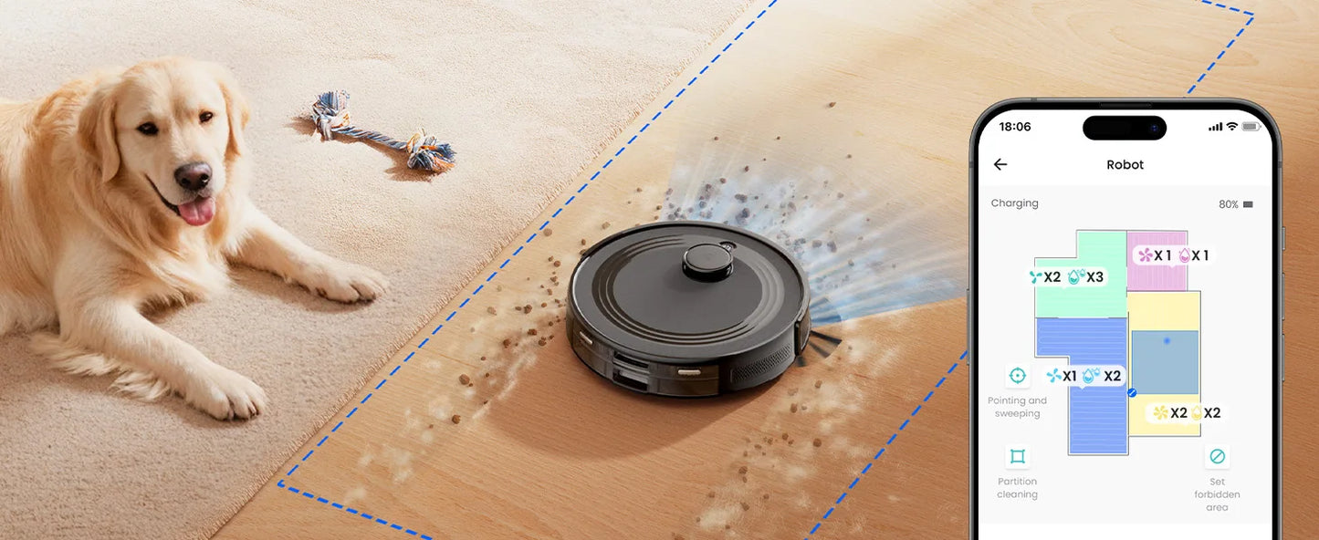 Lefant M2S Pro Robot Vacuum Cleaner – 10,000Pa, 240 Min, DTOF Laser Navigation, Auto-Empty, Ideal for Pet Hair