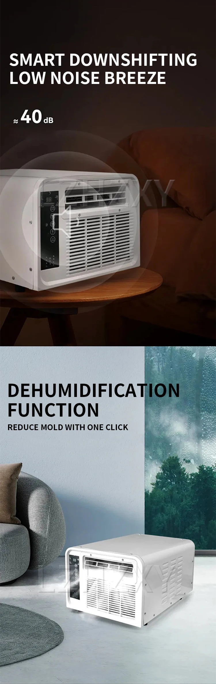 Dual-Mode Portable Air Conditioner – Cooling & Heating, Mosquito Net, 110V/220V