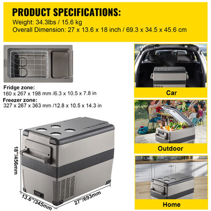 SucceBuy Portable Car Refrigerator & Freezer | 20–55L | DC 12V/24V & AC 110-240V | EU Stock