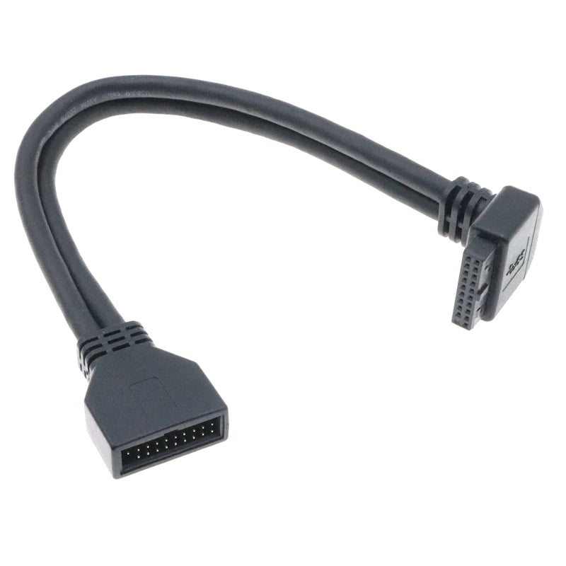 90° USB 3.0 Front Panel Extension Cable – 20-Pin / 19-Pin Elbow Adapter, 0.2m