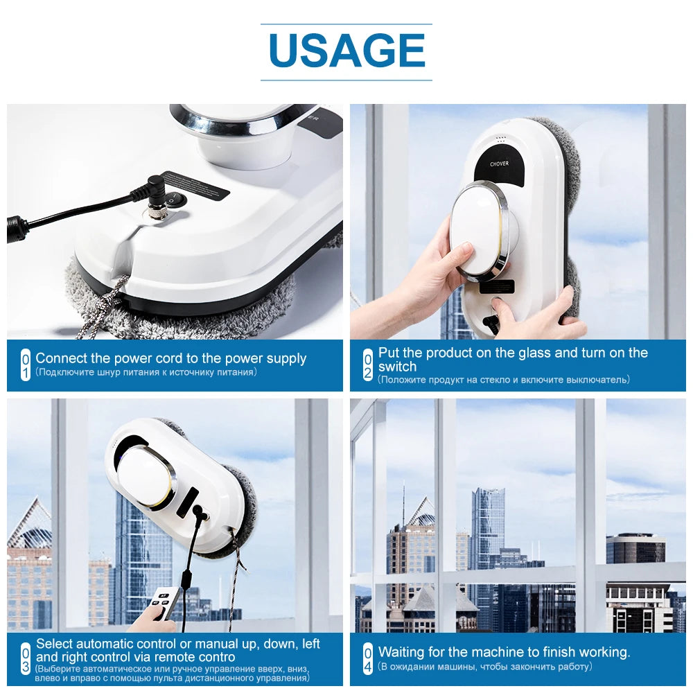 CHOVERY Robot Window Cleaner – Smart Home Glass Cleaning Robot with Remote Control