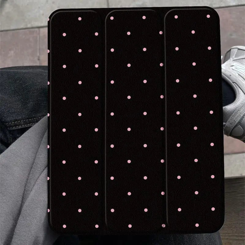 Pink Polka Dots Rotating Stand iPad Case – Pro 11"/13" M4, Air M2, 10th Gen