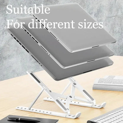 Adjustable Foldable Laptop Stand 7-Level – Portable ABS Holder for MacBook, iPad, Lenovo, Tablet