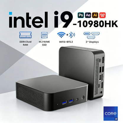 Mini PC Intel Core i9-10980HK – 32GB RAM 1TB/2TB SSD WiFi 6 BT 5.2 4K 60Hz Windows 11